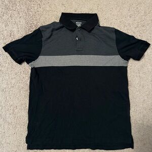 Merona Black and Gray Striped Polo Shirt